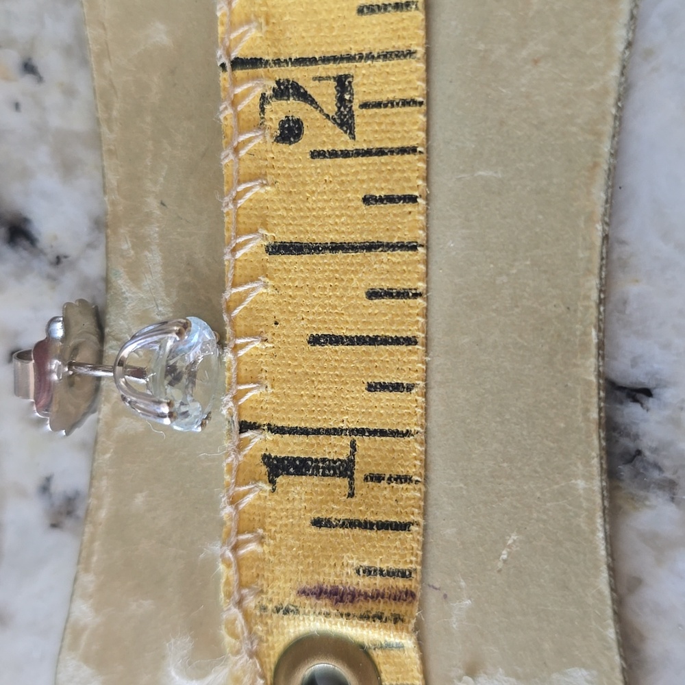 Aquamarine 14k white gold studs From Macy's - Picture 10 of 10